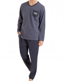 Athena long striped pajamas 100% breathable cotton (Multicolor)