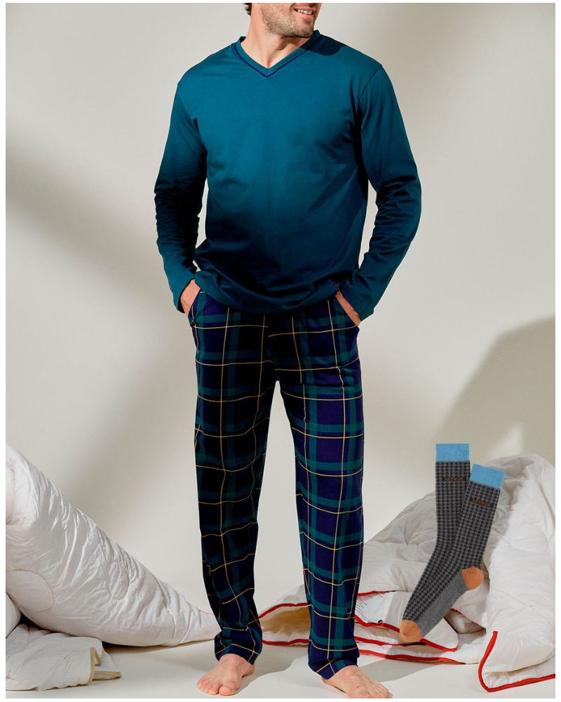 Long pajamas ULYNOAH 100% cotton Arthur
