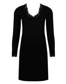 Nightdress long sleeves V-neck Antigel Simply Perfect (Black)