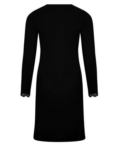 Nightdress long sleeves V-neck Antigel Simply Perfect (Black)