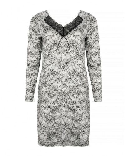 Long sleeved Nightdress Antigel Power Dentelle (Dentelle Fusain)