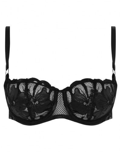 Balcony demi bra Chantelle Fleurs Signature (Leather Black)