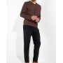 Long pajamas HOM Murray 100% cotton (Noir Imprimé)