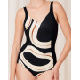 Invisible underwired one-piece swimsuit Triumph Summer Allure (Noir Imprimé)