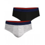 Set of 2 Briefs Made in France (Gris Chiné / Black)