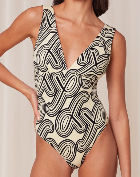 Padded one-piece swimsuit Triumph Smart Summer (Imprimé Blanc)