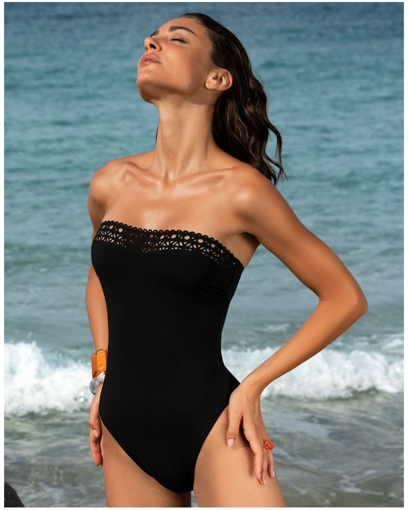 Bañador bandeau de una pieza con concha Lise Charmel Ajourage Couture (Negro)