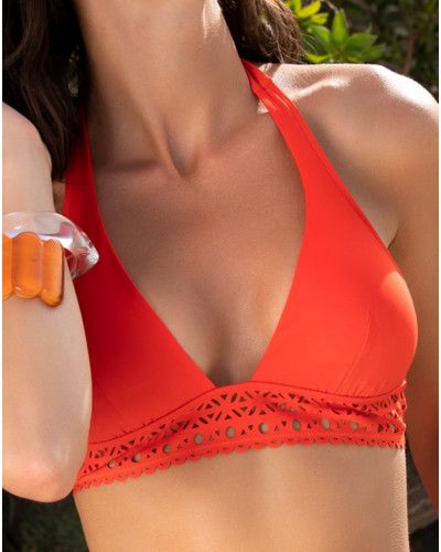Sujetador de baño triángulo sin aros Lise Charmel Ajourage Couture (Orange Couture)