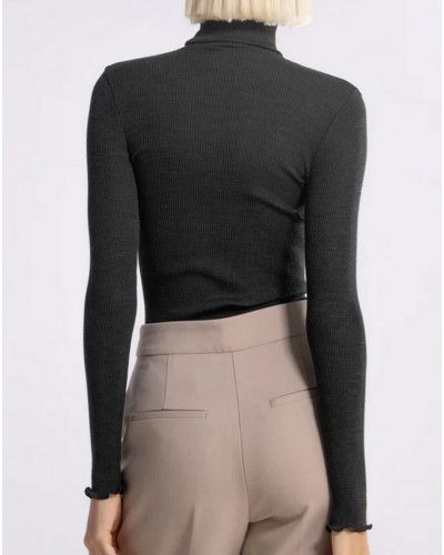 Pull col roulé laine et soie Oscalito 3438 (Ardoise)