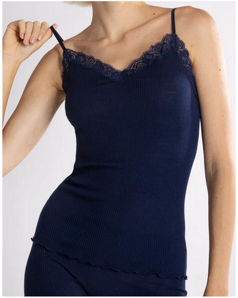 Tank Top wool and silk Oscalito 3408 (Bleu)