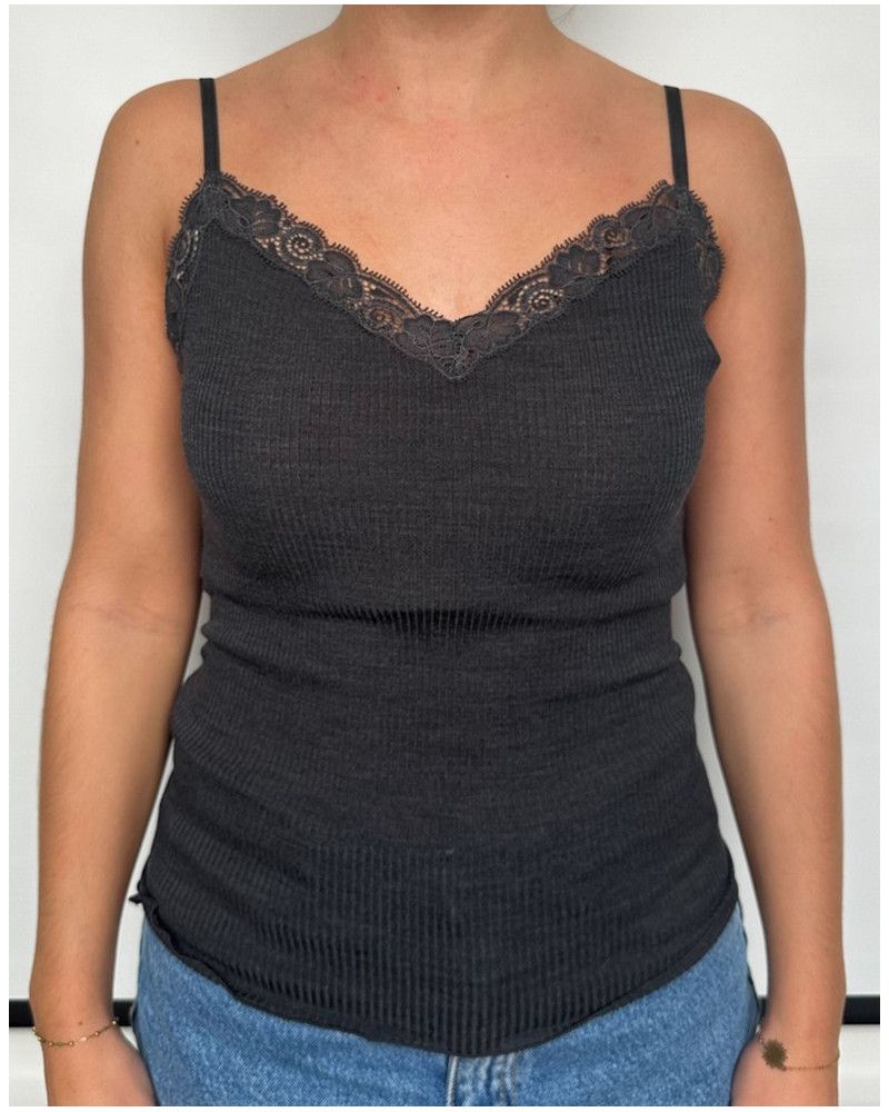 Camiseta lana y seda Oscalito 3408 (Ardoise)