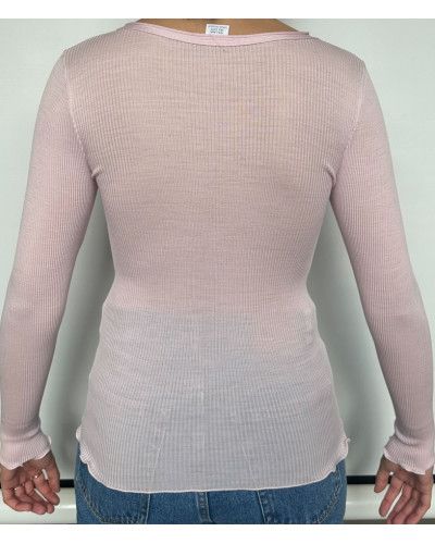 Camiseta Manga Larga lana y seda Oscalito 3446R (Rosewood)