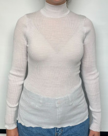 Funnel Collar Sweater wool and silk Oscalito 3429 (Argent)