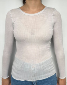 Round Collar Top wool and silk Oscalito 3446R (Argent)