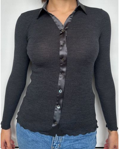 Blusa lana y seda Oscalito "Elegante" 6350 (Ardoise)