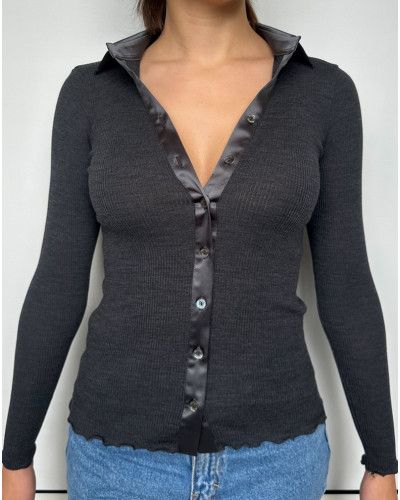 Blouse wool and silk Oscalito "Elegante" 6350 (Ardoise)