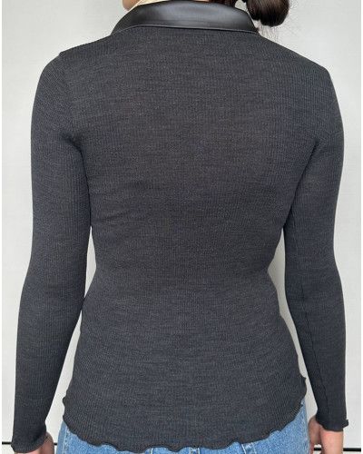 Blusa lana y seda Oscalito "Elegante" 6350 (Ardoise)