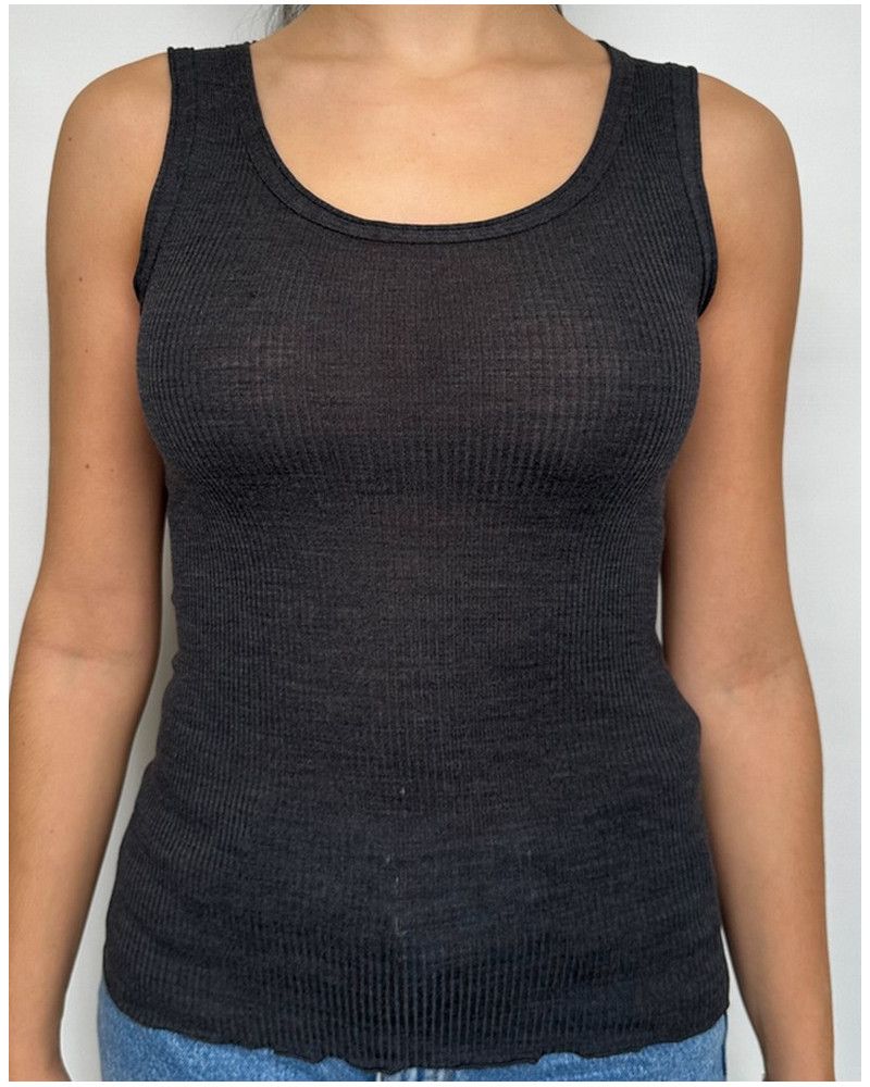 wool and silk Oscalito Tank Top 3442R (Ardoise)