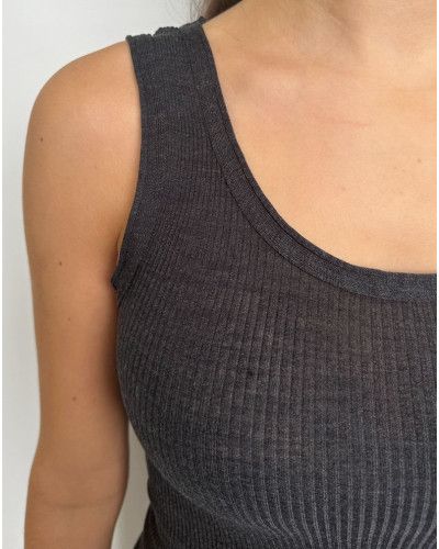 wool and silk Oscalito Tank Top 3442R (Ardoise)
