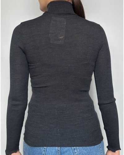 Funnel collar sweater wool and silk Oscalito 3429 (Ardoise)