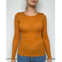 Round Collar Top wool and silk Oscalito 3446R (Moutarde)