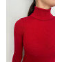 Blusa Cuello Alto lana y seda Oscalito 3438 (Rouge)