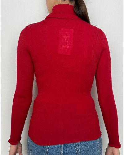Blusa Cuello Alto lana y seda Oscalito 3438 (Rouge)