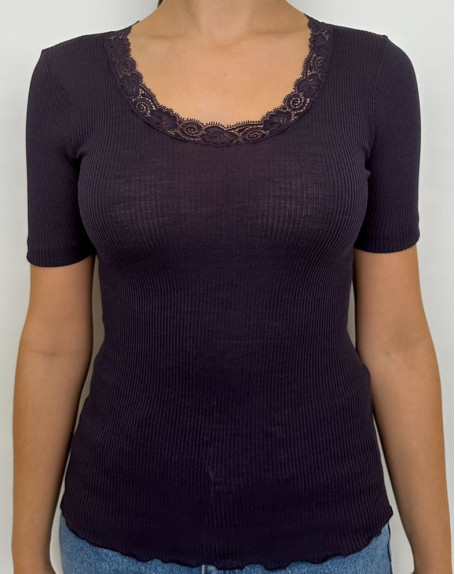 Camiseta lana y seda Oscalito 3414 (Myrtille)