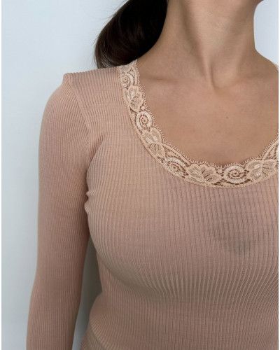 Long sleeve Undershirt wool and silk Oscalito 3416 (Skin)