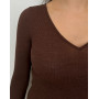 V Collar Undershirt wool and silk Oscalito 3486 (Cuir)