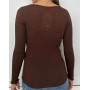 V Collar Undershirt wool and silk Oscalito 3486 (Cuir)