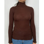 Funnel Collar Sweater wool and silk Oscalito 3429 (Cuir)