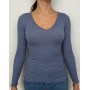 V Collar Undershirt wool and silk Oscalito 3486 (Hortensia)