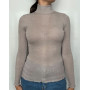 Funnel Collar Sweater wool and silk Oscalito 3429 (Taupe)