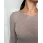 Round Collar Top wool and silk Oscalito 3446R (Taupe)