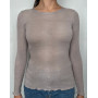 Round Collar Top wool and silk Oscalito 3446R (Taupe)