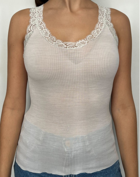 Tank Top wool and silk Oscalito 3410 (Argent)