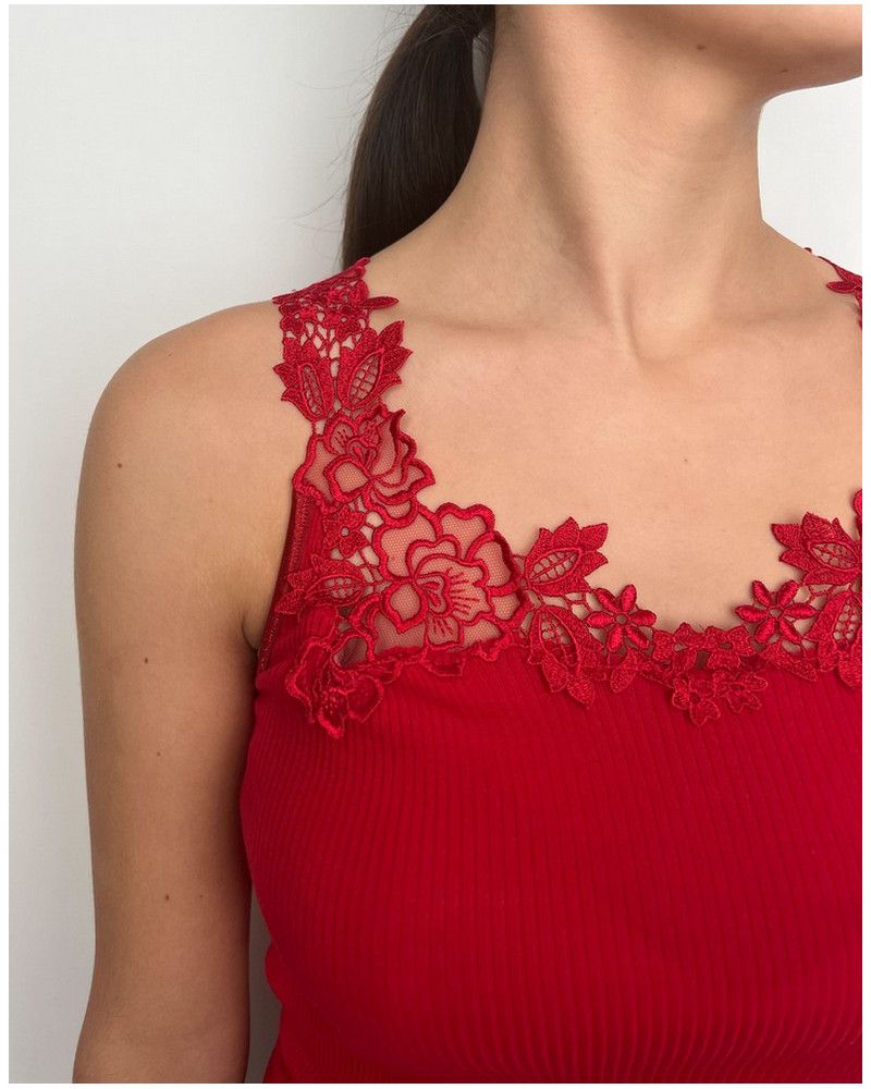Tank top Moretta wool and silk (Rosso)