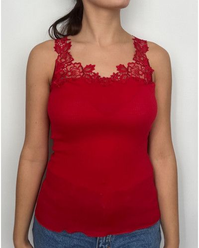 Camiseta Moretta lana y seda (Rosso)