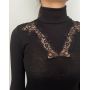 Long-sleeved top with stand-up collar Moretta Laine et soie (Black)