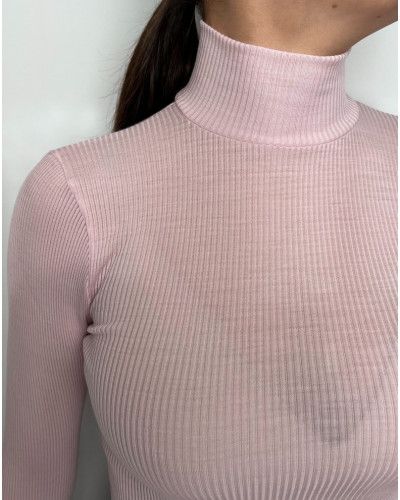 Pull col cheminée laine et soie Oscalito 3429 (Rosewood)