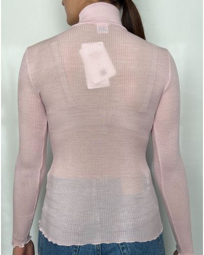 Funnel Collar Sweater wool and silk Oscalito 3429 (Rosewood)