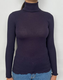 Sweater Turtleneck wool and silk Oscalito 3438 (Myrtille)