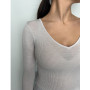 V Collar Undershirt wool and silk Oscalito 3486 (Argent)