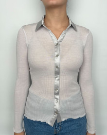 Blouse wool and silk Oscalito "Elegante" 6350 (Argent)