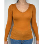 V Collar Undershirt wool and silk Oscalito 3486 (Moutarde)