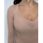 V Collar Undershirt wool and silk Oscalito 3486 (Peau)