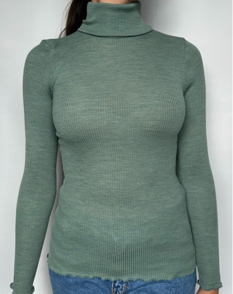 Sweater Turtleneck wool and silk Oscalito 3438 (Sauge)
