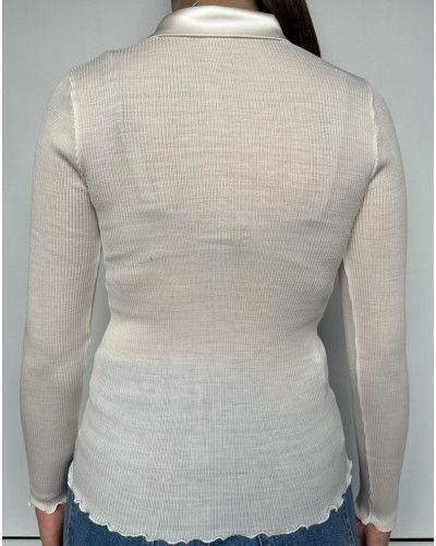 Blusa lana y seda Oscalito "Elegante" 6350 (Ivoire)