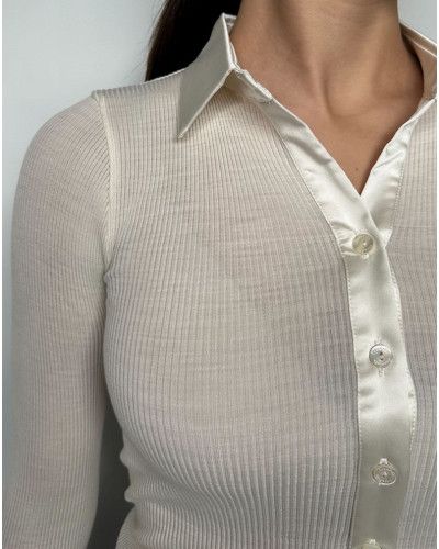 Blouse wool and silk Oscalito "Elegante" 6350 (Ivoire)